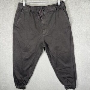 Alpha Industries Joggers Mens XL Charcoal Grey Elastic Waist Tapered Twill